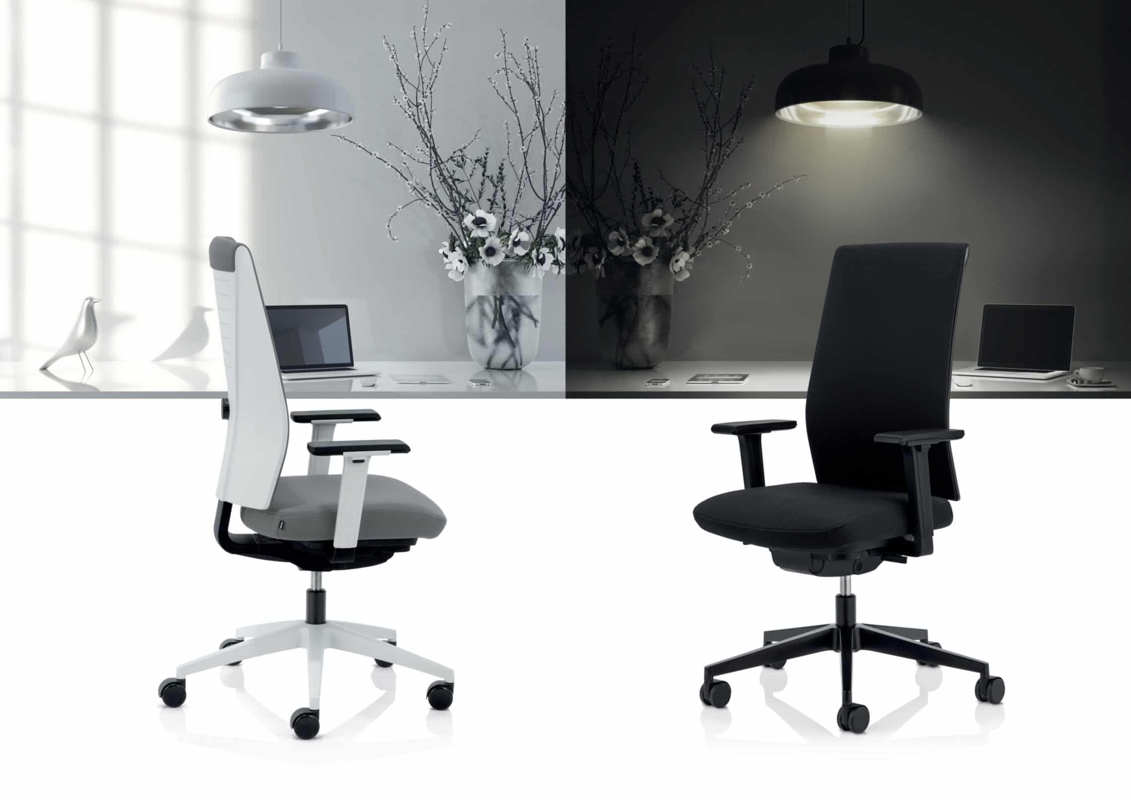 Tempeo Fresh bureaustoel zwart en lichtgrijs frame