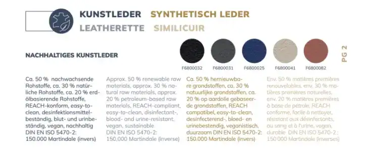 Standaard kleuren KOHL kunstleder